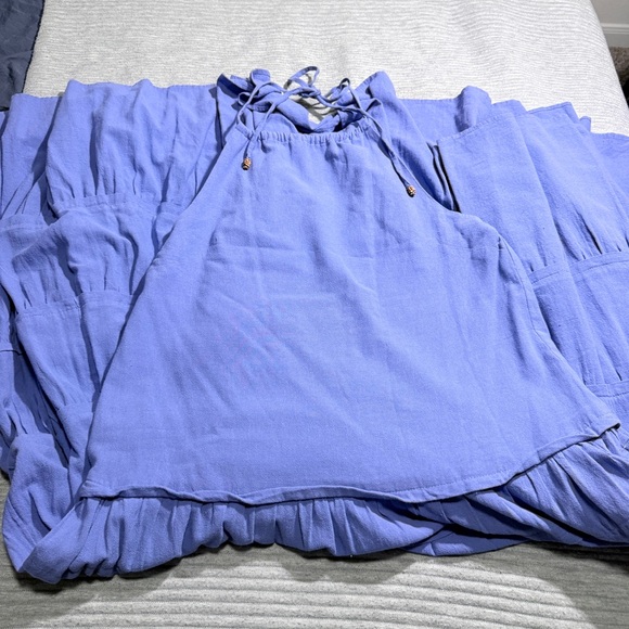 Free People Free-est Somewhere Sunny Drop Cotton Waist Maxi Dress in Blue Size M - Picture 10 of 10